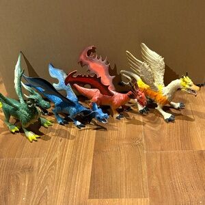 Fantasy Dragon Toy Figures Pack - Multicolor Playset